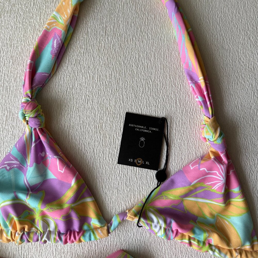 Skatie Darby Bikini Top in Size Medium Palm Springs pattern